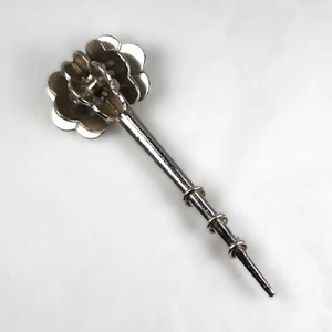 Vintage 1953 Monet Meister Juwelier Rüschen Brosche selten 3,5" silberfarben exzellenter Zustand - Bild 1 von 13