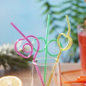 24 Pcs Crazy Straws Reusable Plastic Loop Curly Fun Straws for Classroom Activit - Picture 1 of 9