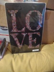 Insegna in latta LOVE decorazione arte parete casa NUOVA 12x8 - Foto 1 di 2