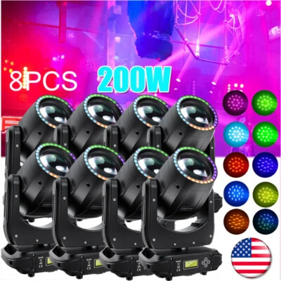 200W LED Moving Head Light RGBW Gobo Beam Stage Spot Lighting DJ Disco Show DMX - Image 1 of 4