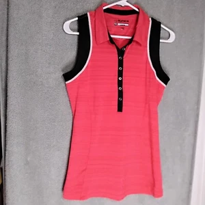 Sunice Xstatic Womens Tank Top Size M Red Black striped Sleeveless pullover - Picture 1 of 11