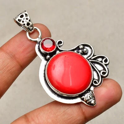 Ciondolo gioiello fatto a mano in argento sterling 925 con pietra preziosa co... - Immagine 1 di 4