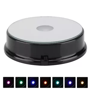 LED Licht Display Sockel Ständer sieben Farben Lampenhalter Kristall Glas Kunst FigurinmN - Bild 1 von 7