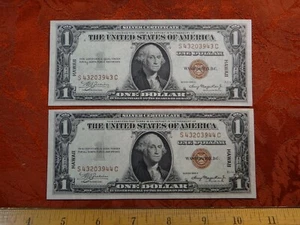 2 United States 1935 a Hawaii One Dollar $1 Consecutive Serial Notes - Gem Crisp - Picture 1 of 10