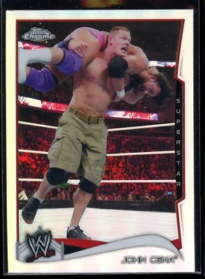 John Cena 2014 Topps Chrome Refractor WWE Silver #25 WWF Champ - Image 1 of 2
