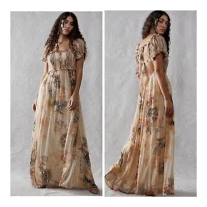 NWT Free People Irina Embellished Raw Edges Floral Print Vintage Dress Size L - Picture 1 of 11