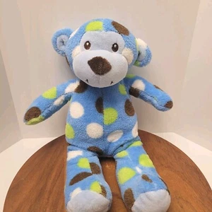 HTF Baby Essentials Blue Monkey With Brown Green White Spots Plush 14" Toy - Picture 1 of 6