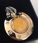 Massive 46mm 14k Custom $5 Liberty Gold Coin & 3 Carat Diamond Pendant ~ Custom