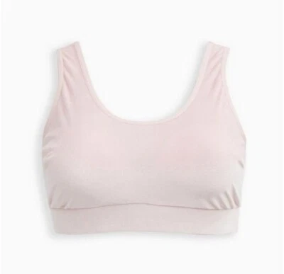 NWT Torrid Womens Lightly Lined Velour Scoop Bralette 1X Lightly Padded Pink - Image 1 of 4