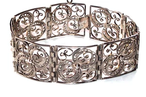 RAR -TRAUMHAFTES 835er SILBER-JUGENDSTIL-ARMBAND;FEIN ZISELIERT;L19cm,B2,3cm,22g - Bild 1 von 6