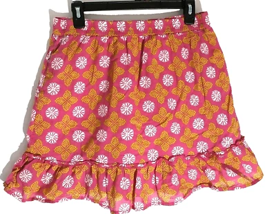 Sz. Large Sigrid Olsen Ruffled Mini Skirt Women Boho Flirty Fun Pockets Cotton - Image 1 of 4