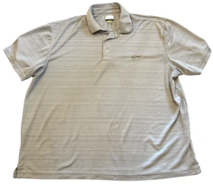 Polo Greg Norman uomo XXL grigia a righe logo ricamato gioco asciutto golf tennis - Foto 1 di 9