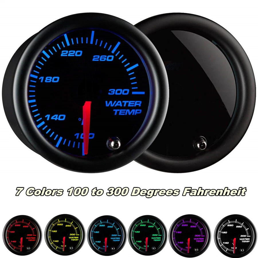 2" 52mm Water Temp Gauge Meter 100°- 300° F Water Coolant 7 Colors Universal - Image 1 of 4