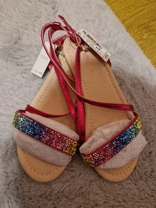 Girls Rainbow Gem Rainbow Sandles Size 1 Next - Picture 1 of 4