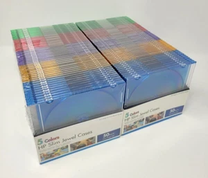 2 Versiegelt 50er Packungen NEU HP CD - DVD Durchsichtig Slim Schmuckhüllen 5 Farben Aufbewahrung 100 - Bild 1 von 6