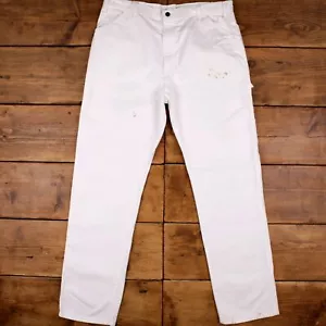 Pantalones de carpintero vintage Dickies 40x36 pintor para hombre rectos blancos - Imagen 1 de 9