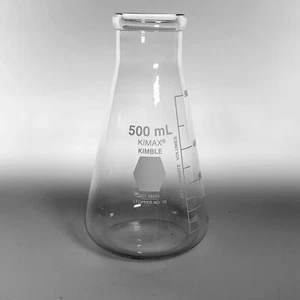 Kimble KIMAX Glass 500mL Graduated Narrow Mouth  Erlenmeyer Flask 26500-500 - Picture 1 of 2