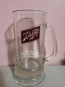 "Taza de vidrio transparente para cerveza Schlitz Milwaukee 6,25"" de alto" - Imagen 1 de 5