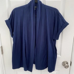 Talbots Open Cardigan Blouse Womens XL Large Kimono Short Sleeve Pima Cotton - Picture 1 of 3