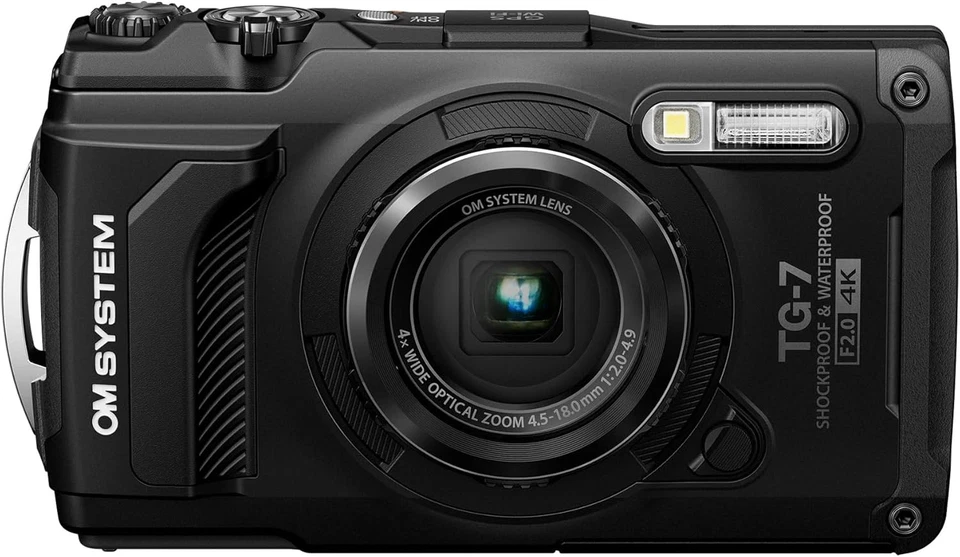 Olympus OM SYSTEM Tough TG-7 Black Digital Camera Waterproof Shockproof - Image 1 of 1