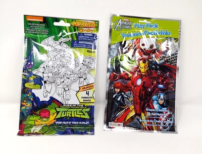 Ninja Turtles Marvel Avengers Grab & Go Play Pack Party Favor Prize Set of 2 - Image 1 of 4