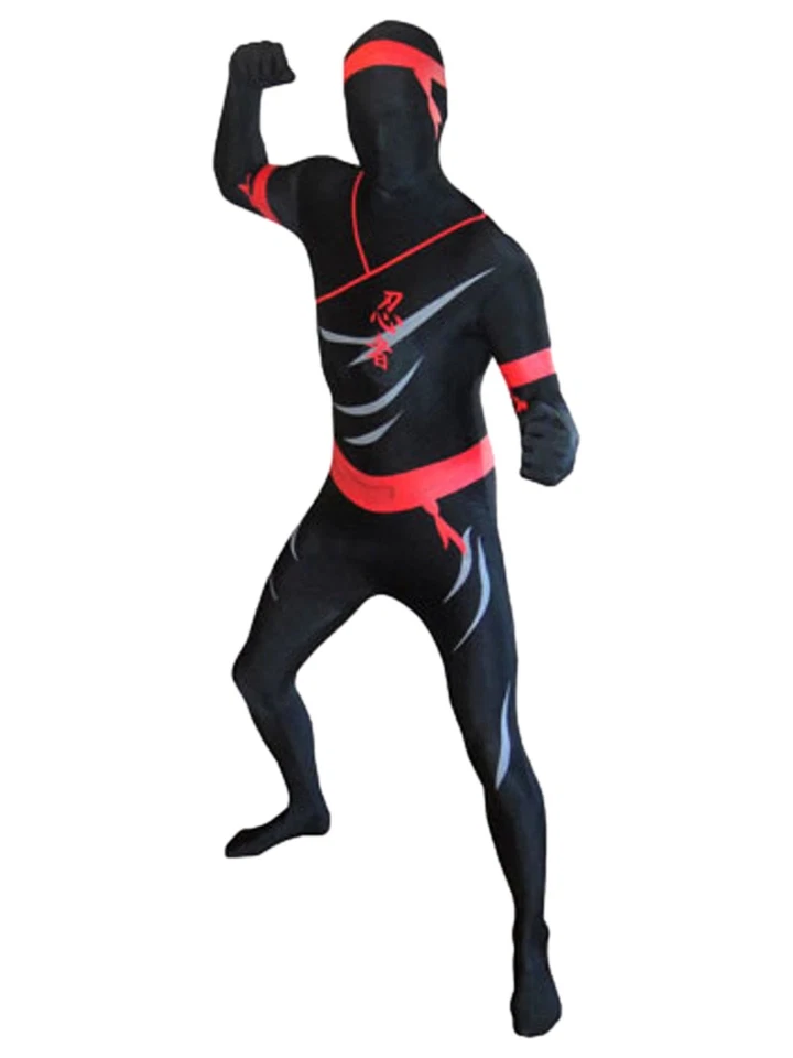 Mens Black Full Body Stretch Jumpsuit Ninja Costume Bodysuit X-Large - Image 1 of 1