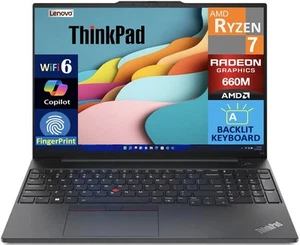 Lenovo ThinkPad E16 16" WUXGA AMD Ryzen 7 7735U 16GB DDR5 512GB SSD No OS Laptop - Picture 1 of 5