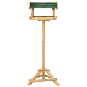 Solid Wood Fir Bird Feeder with Stand Home Wooden Standing Bird House vidaXL - Picture 1 of 6