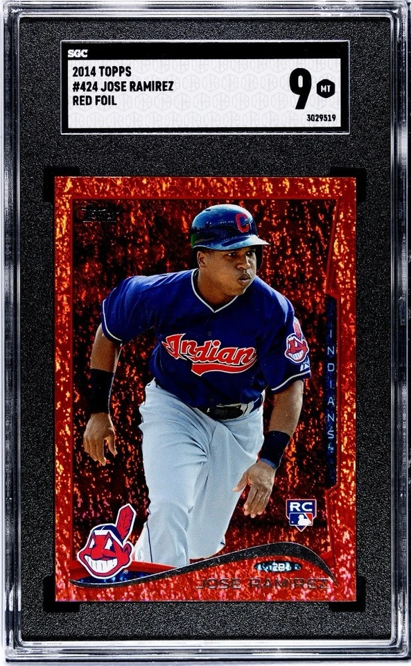 Topps Red Hot Foil 2014 José Ramírez #424 SGC 9 Foto 1 de 2
