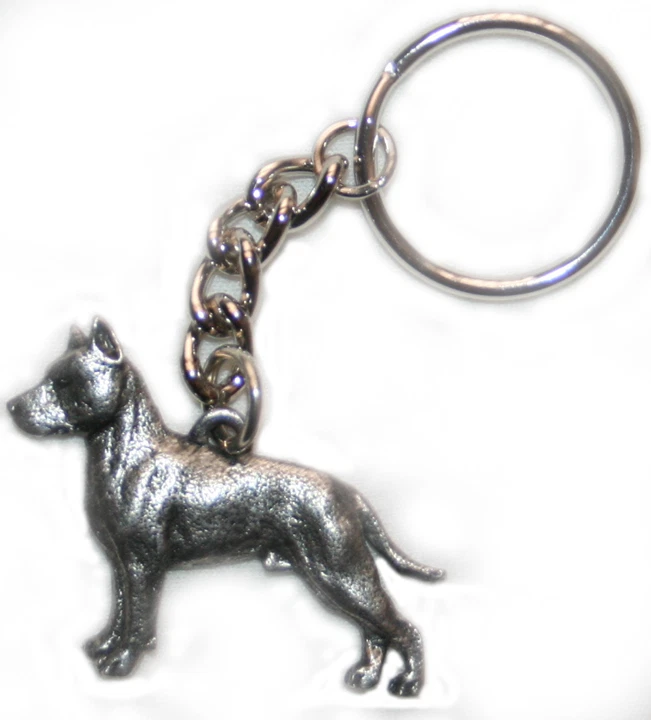 AMSTAFF American Staffordshire Bull Terrier Perro Peltre Llavero Llavero Anillo Foto 1 de 1