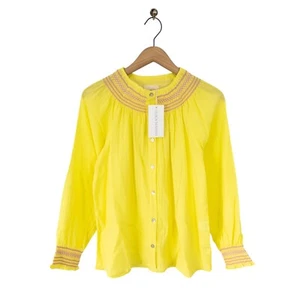 Maria de la Orden Marseille Shirt Size M NEW Yellow Cotton Embroidered RRP £130 - Picture 1 of 20