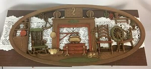 Vintage Mid-Century BURWOOD Wall Hanging #1073, American Living Room 33" x 16" - Picture 1 of 5
