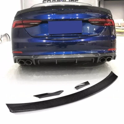 Carbon Fiber Rear Trunk Spoiler Wing Fit For Audi A5 S5 RS5 Hatchback 2017-2019 - Image 1 of 4