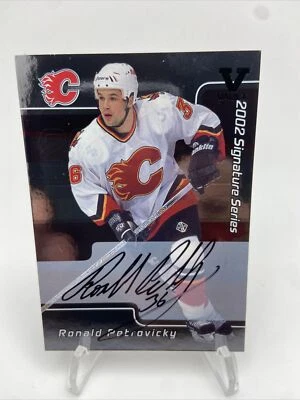 2001-02 Be A Player Signature Series AUTO 055 Ronal Petrovicky Calgary Flames - Image 1 of 4