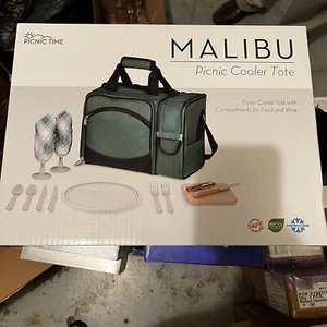 Picnic Time Malibu Insulated Cooler Pack Tote Green / Plaid #50823123 Nordstroms - Picture 1 of 6
