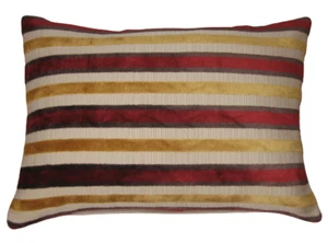 #DESIGNER WILMANS FABRIC CUT VELVET RED/GOLD BOLSTER COVER 20"X10" - Imagen 1 de 1