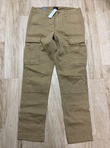 J CREW 770 Pantaloni da carico elasticizzati aderenti da uomo 29x30 cachi J5021 - Foto 1 di 9