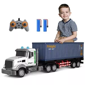 Remote Control Semi Truck with Trailer - 23.6 Inch 9-Channel RC Semi Truck Toy f - Picture 1 of 6
