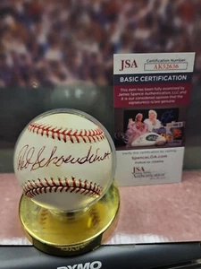 Red Schoendienst Signed OML Baseball (JSA CERT) /500 - Picture 1 of 2