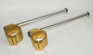 51mm Handle Bar Clip On Gold Fit KAWASAKI NINJA 636 ZX6R / Aprilia RSV Mille R - Picture 1 of 1