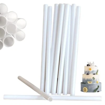 48Pieces Plastic White Cake Dowels Rods for Tiered Cake Round Cake Straws Wed... - Image 1 of 4