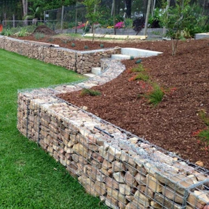 3FT Gabion Stone Basket Retaining Outdoor Garden Wall Cage Fence Wire Dia 4mm - Picture 1 of 14