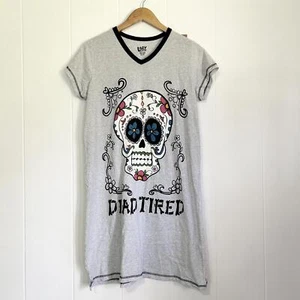 Lazy One Candy Skull Dead Tired Sleep Dress Women's Small / Medium - Picture 1 of 5