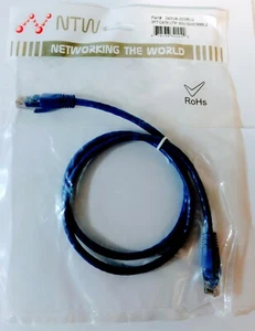 (NEW) NTW Cat6 – 3 foot Snagless Unshielded (UTP) Network Patch Cable – Blue - Picture 1 of 4