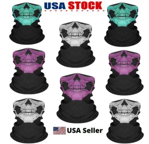 Neck Gaiter Mask Costume Skull Face Mask Biker Mask Motorcycle Gaiter Balaclava - Picture 1 of 8