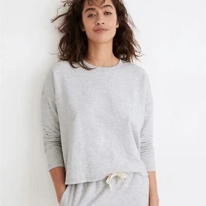 Madewell Saunter Gray Crewneck Sweatshirt Pullover Long Sleeve Size Small - Picture 1 of 6