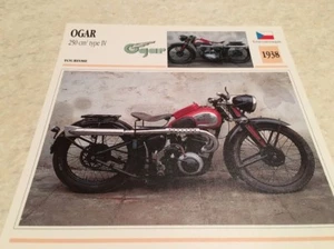 Moto OGAR 250 CM3 Tipo IV 1938 Colección Atlas Motocicleta CZ - Imagen 1 de 2