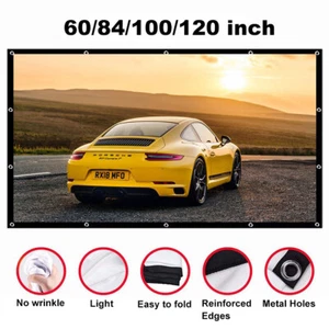 Portable Projector Screen Portable Outdoor Home Movie Cinema 16:9 HD 1080P 150in - Picture 1 of 12