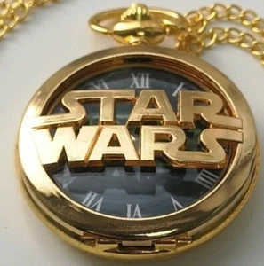 Cadena Reloj Bolsillo Oro Star Wars Antiguo Disney Fantasía Retro Antiguo De Colección Ciencia Ficción - Imagen 1 de 15