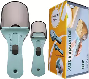 2Pcs Adjustable Measuring Spoon Set, Measuring Cups Multi-Functional Spoons Set - Picture 1 of 12